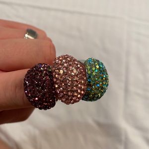 3 Jeweled Ring Set